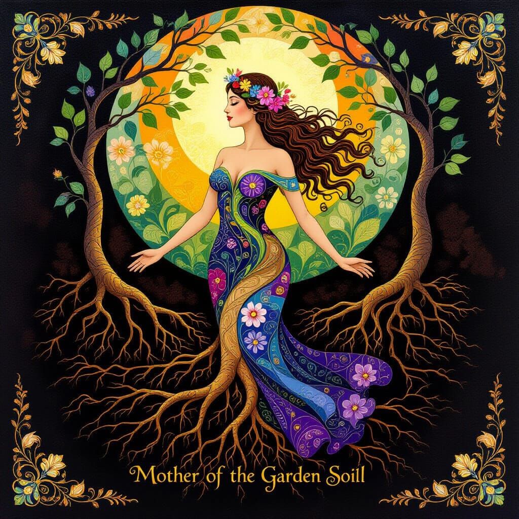 Divine Feminine Emerges From Earth as Mother of Garden Soil