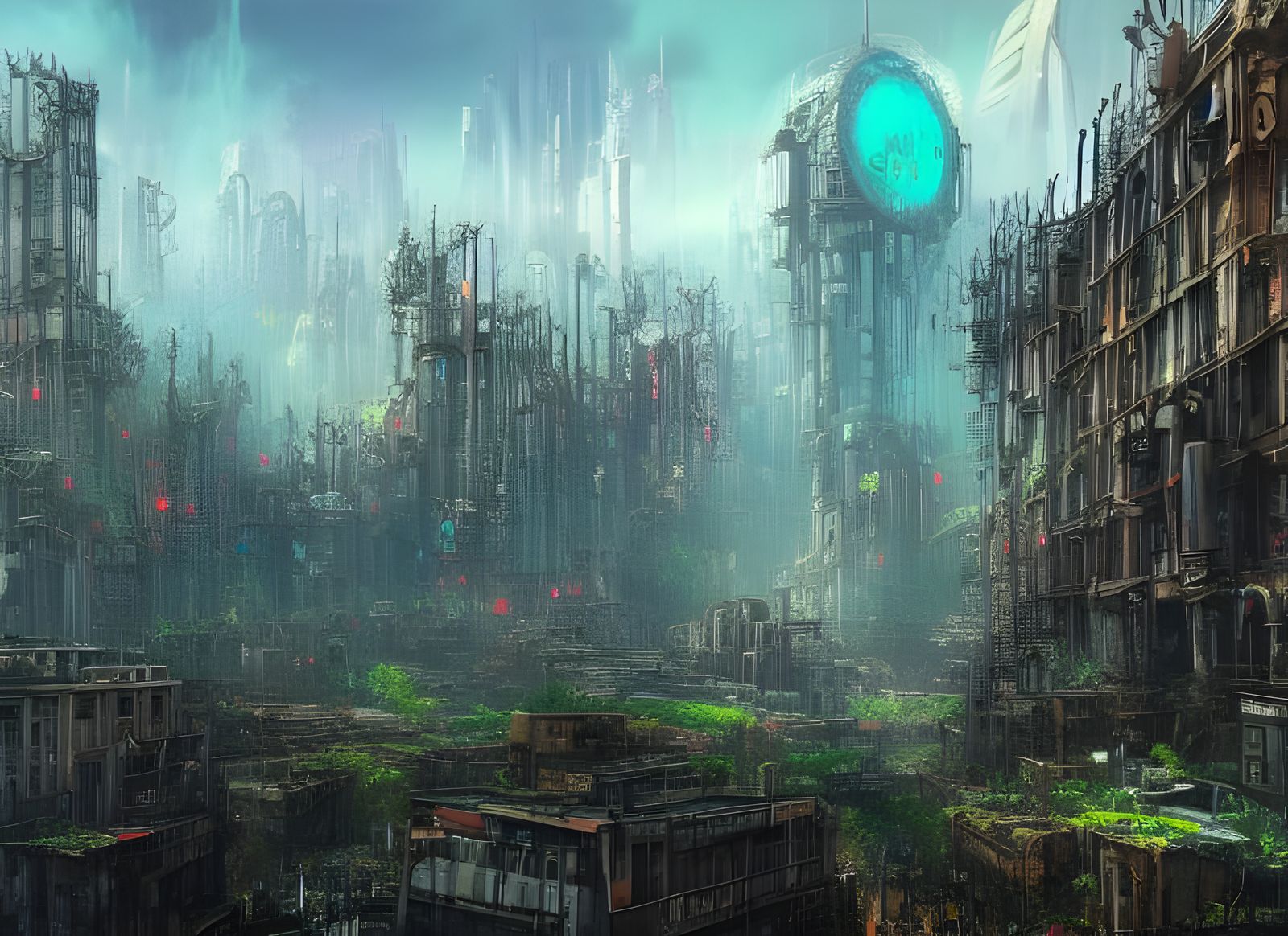 Nature Reclaims a Dystopian City in Vibrant Colors