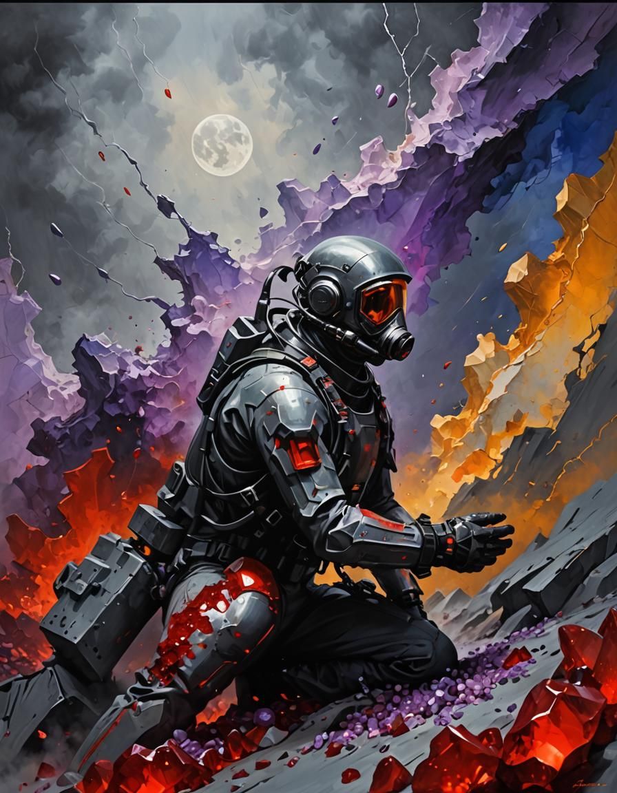 Opaque Gray Light Being in Surreal Astral Dreamscape