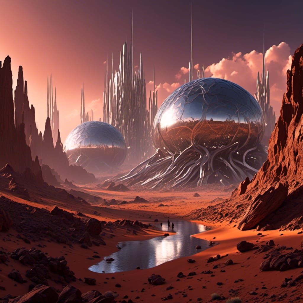 Martian Structures: Epic Sci-Fi Digital Matte Painting