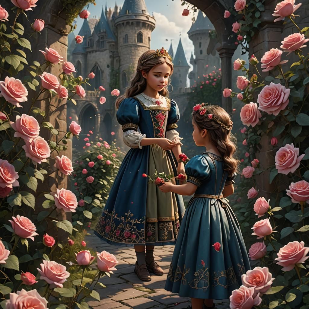 Princess Picking Roses: Fantasy Concept Art