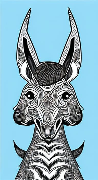 Rockstar Unicorn Portrait with Electric Filigree Background