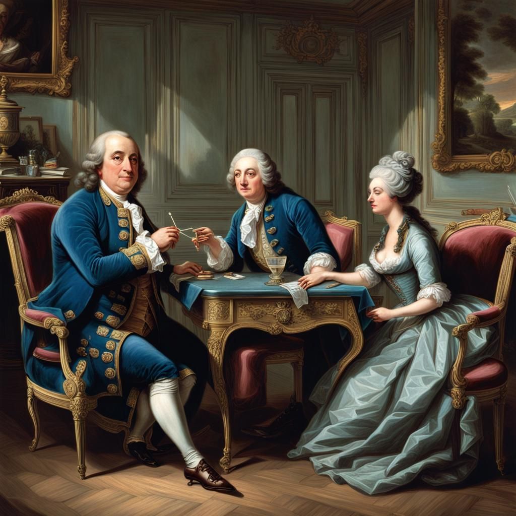 Benjamin Franklin's Game in a Louis XVI Salon