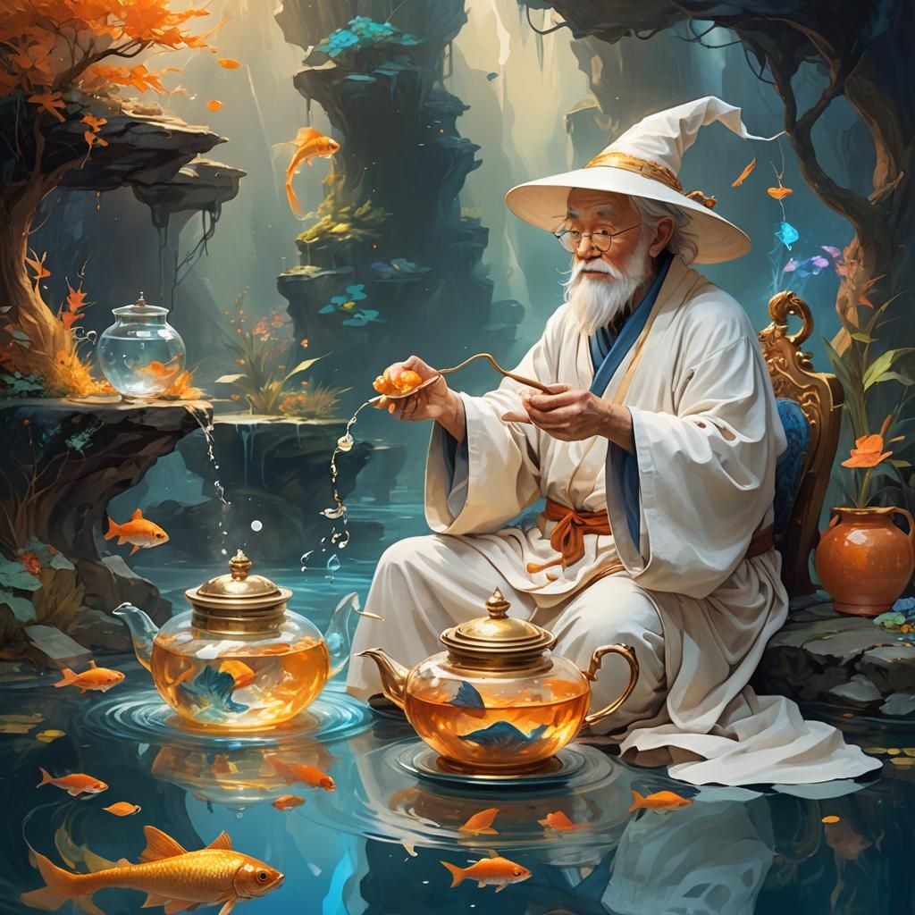 Wizard Fishing in a Teapot: Fantasy Concept Art