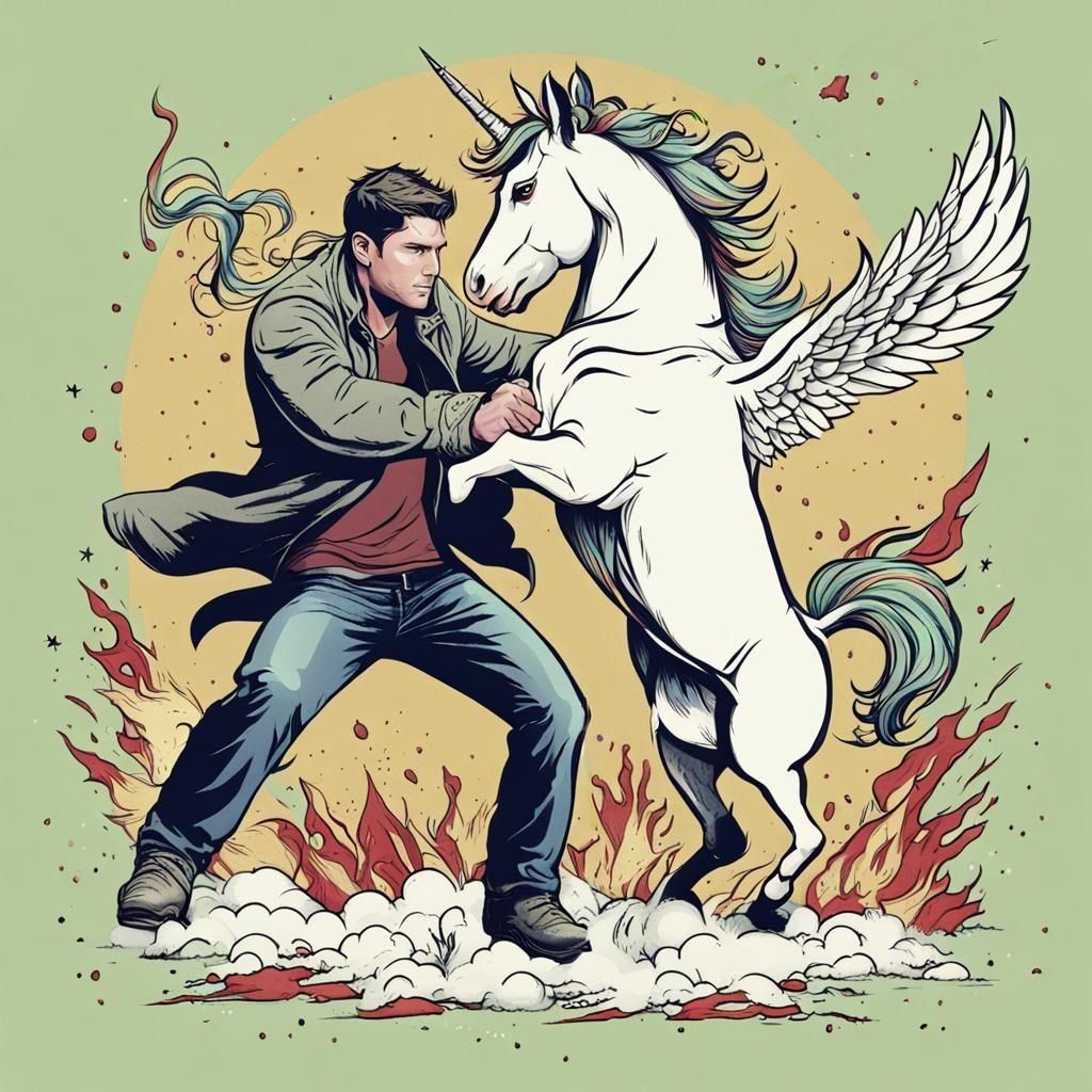 Man Versus Unicorn: An Epic Digital Battle
