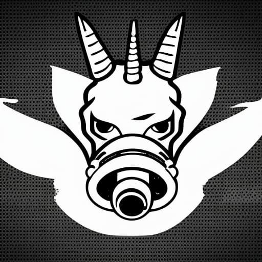 Unicorn Gas Mask Logo in High Resolution