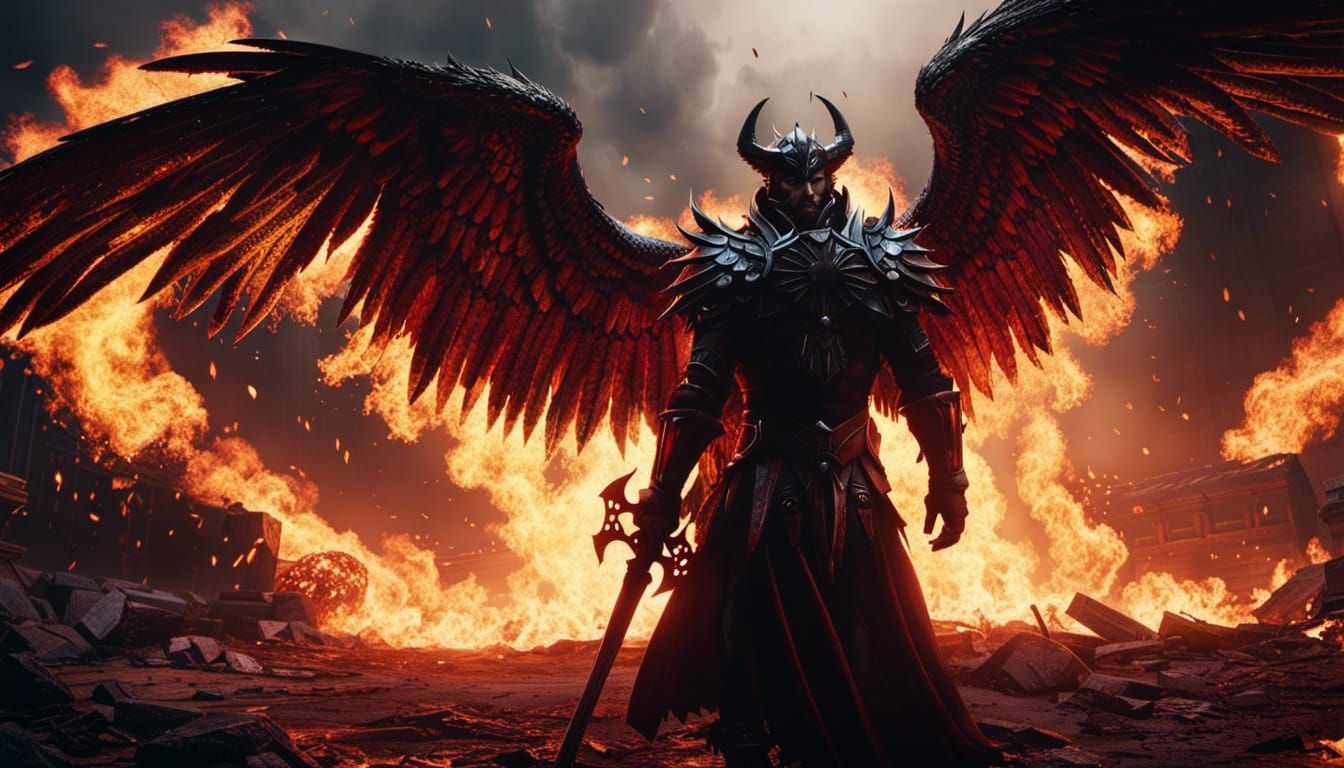 Epic War Between Angels and Demons in Hell
