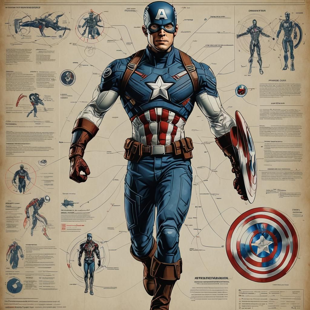 Captain America: Hyperdetailed Anatomical Infographic
