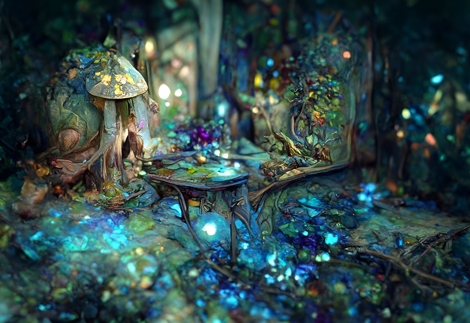 Fairytale Cottage in Enchanted Forest with Faeries