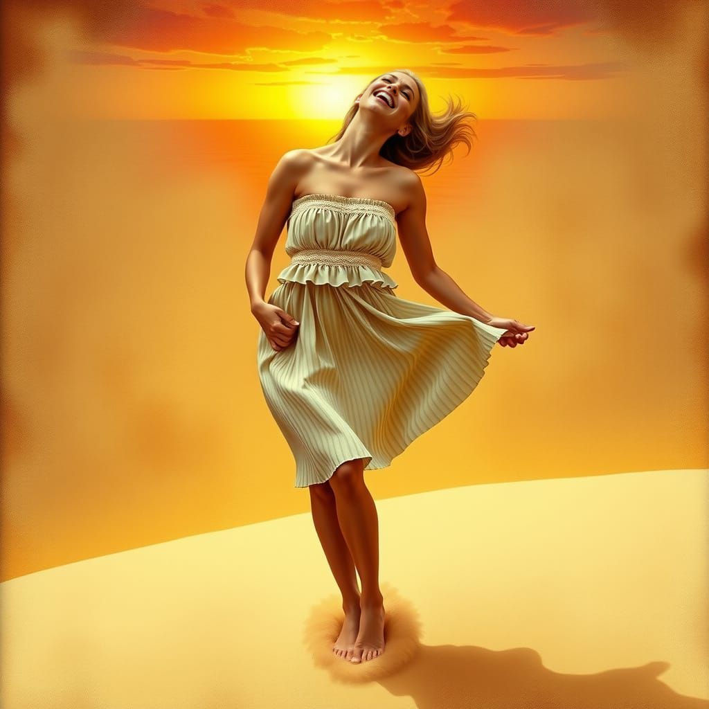Sultry Sunset Goddess in Frank Frazetta Style