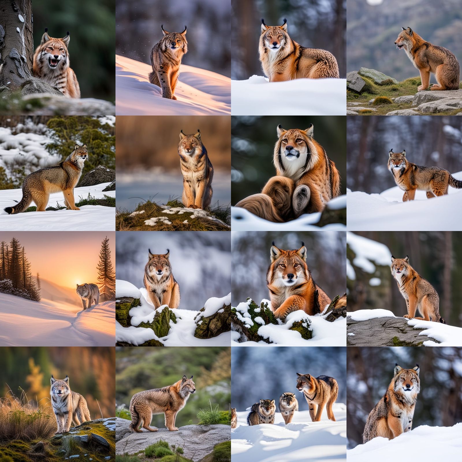 Diverse Canids and Felines in Natural Habitat