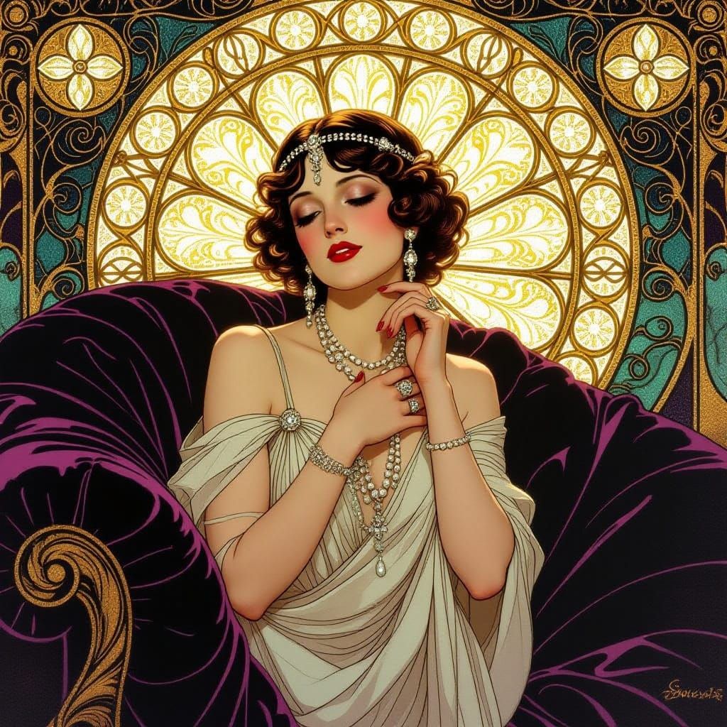 Golden Jewels Adorned with Lavish Ornamentation