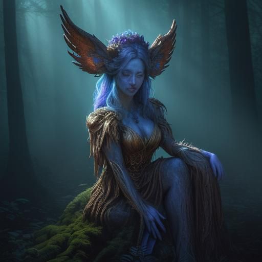 Enchanted Wood Nymph Emerges in Hyper-Realistic Forest