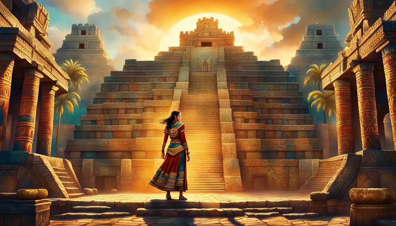 Chel in El Dorado: Hyperrealistic Digital Painting