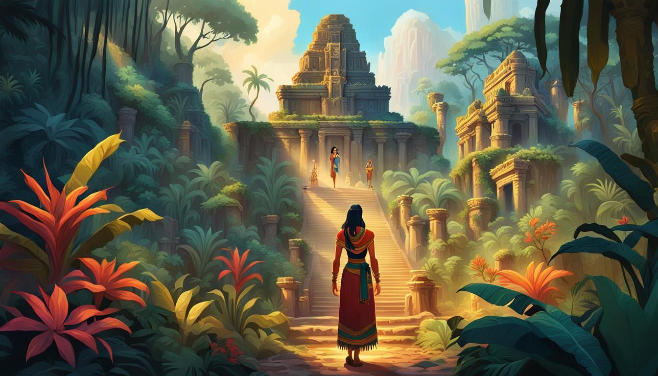 Chel in Mayan Dress, Digital Art