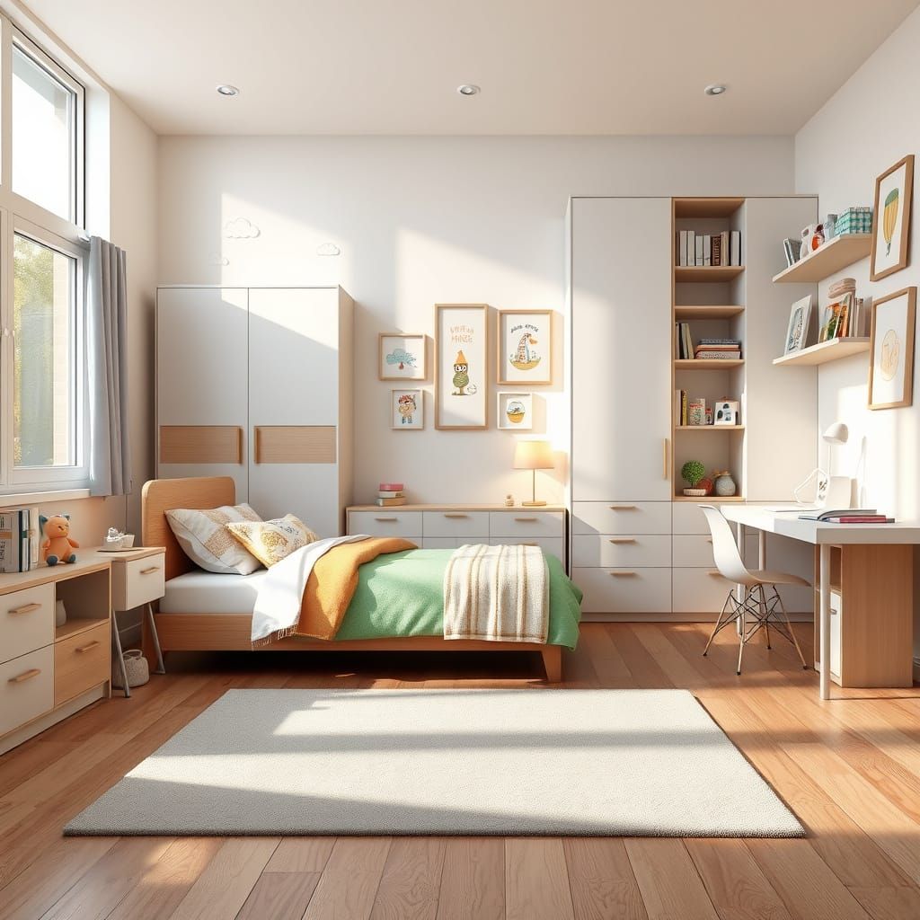 Surreal Kids' Bedroom in Realistic 3D Scene with Epic Videog...