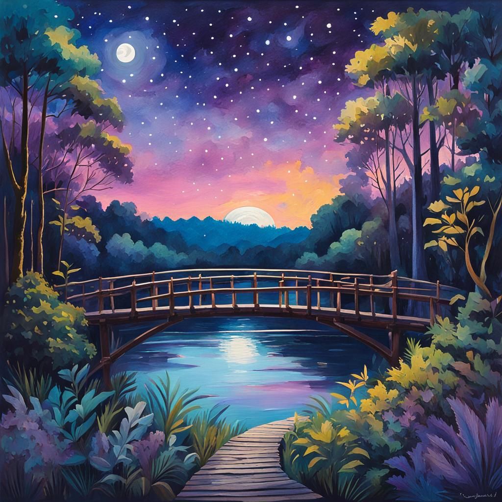 Bridge at night time