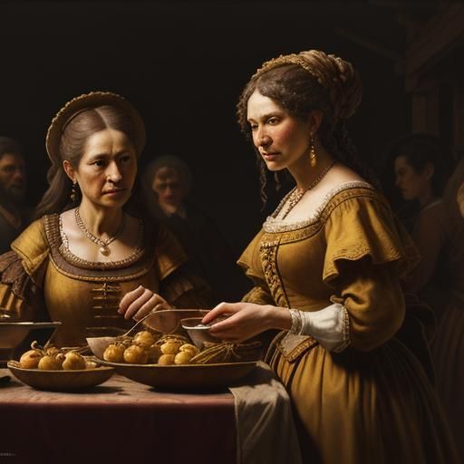 Baroque Women Dancing in Harvest Square