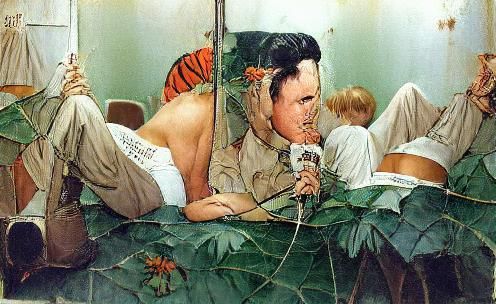 Elvis Presley in the Jungle Room, Rockwell Style