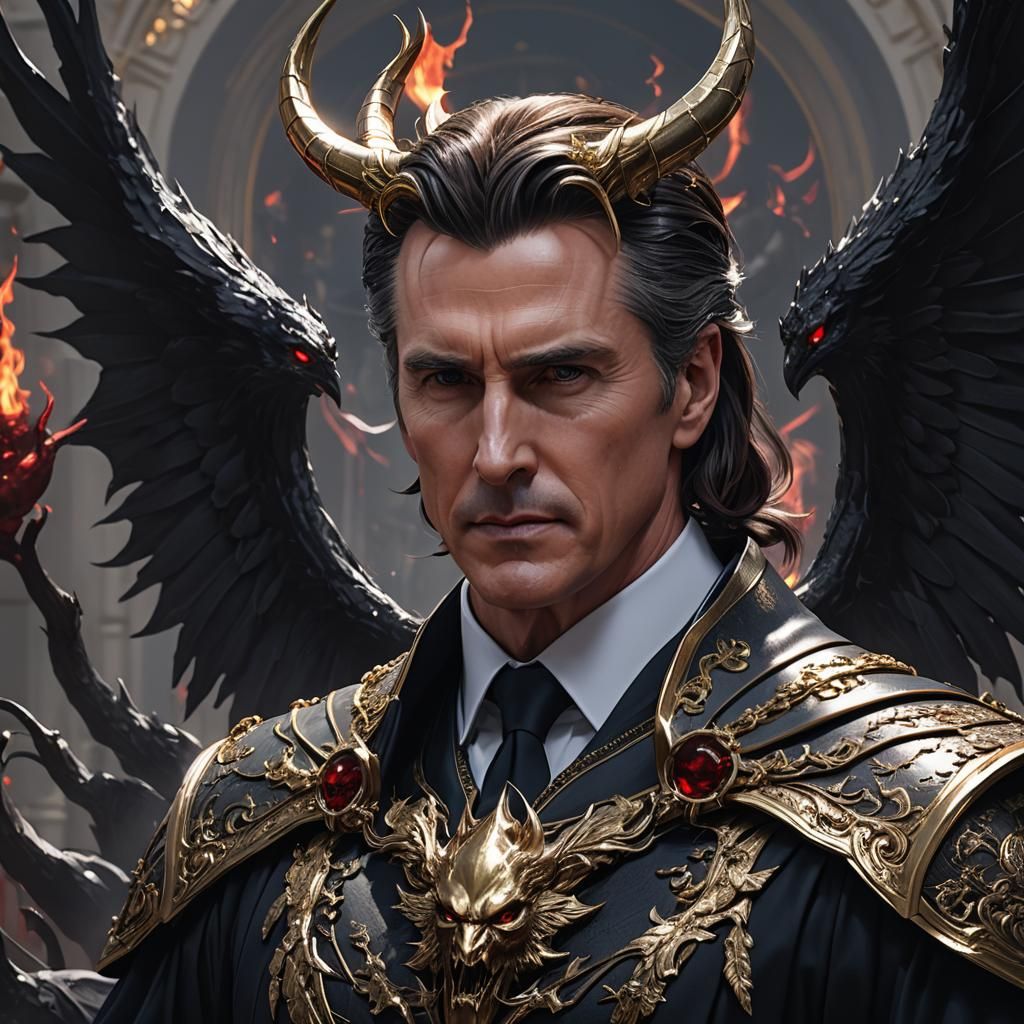 Gavin Newsom as Satan in 3D Anime Art