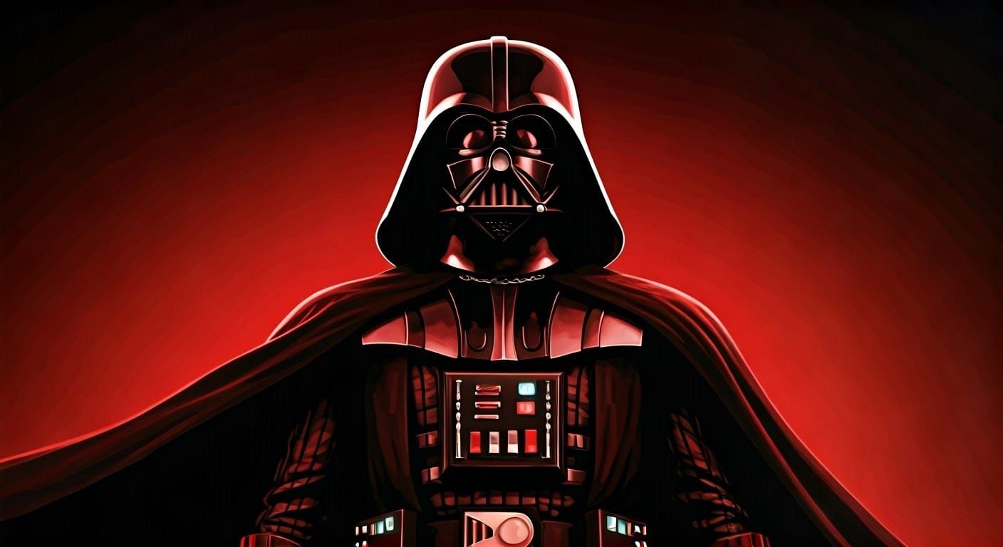 Monochromatic Darth Vader Stares Down