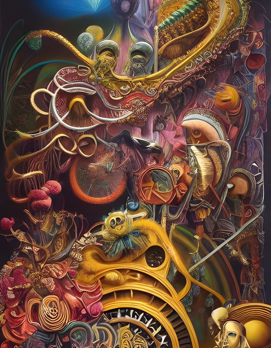 Psychedelic Circus Hologram in Surrealist Style