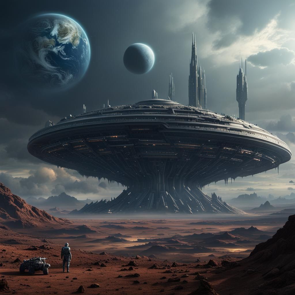 Hope on Barren Alien Planet: Digital Matte Painting
