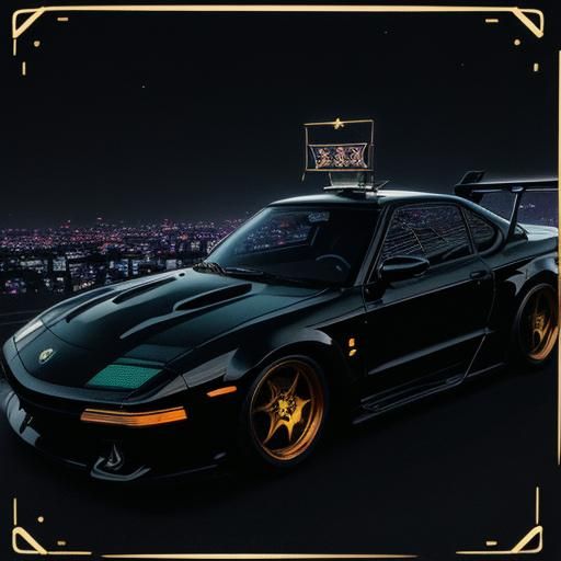 Neon Tokyo Street Scene in Anime Style