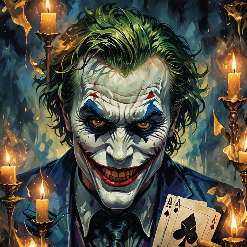 Haunting Joker Card in Digital Fantasy Art