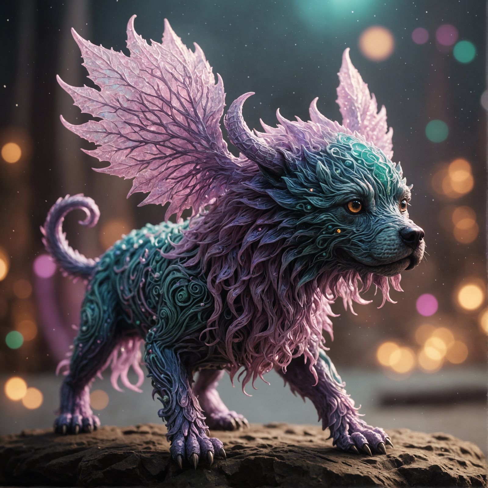 Lovecraftian Dog Portrait in Pastel Style