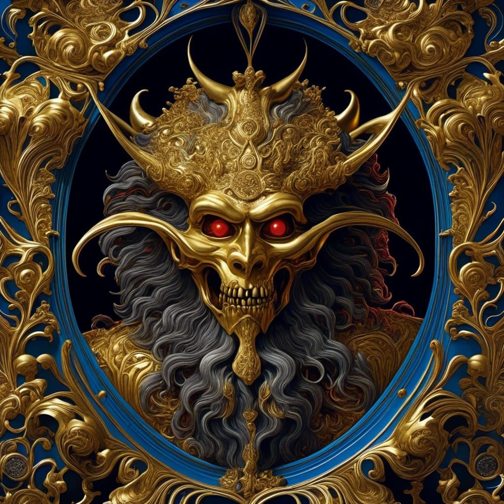 Gilded Goblin in Woodcut Style of Dürer