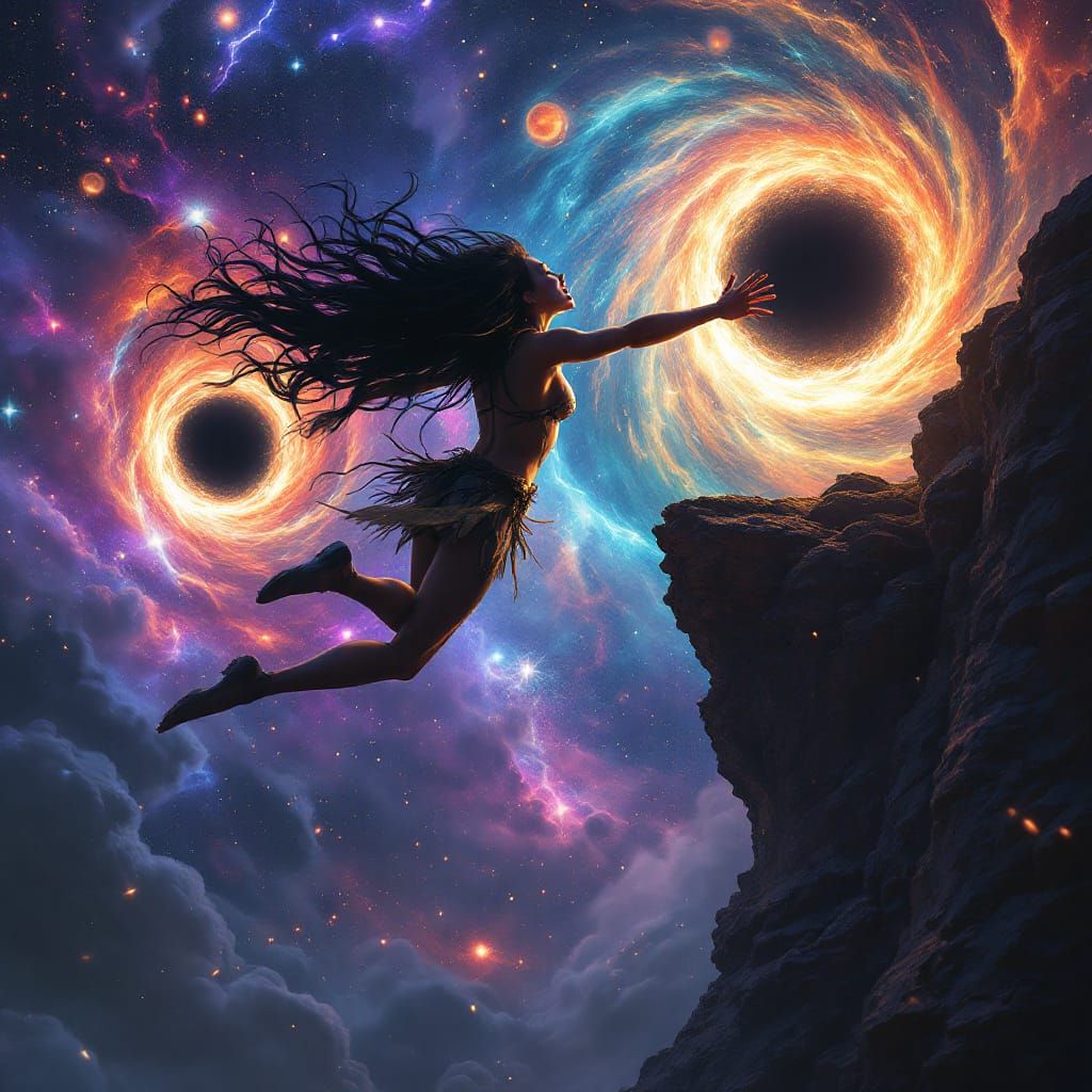 Filipino War Goddess Leaps Through Nebulae