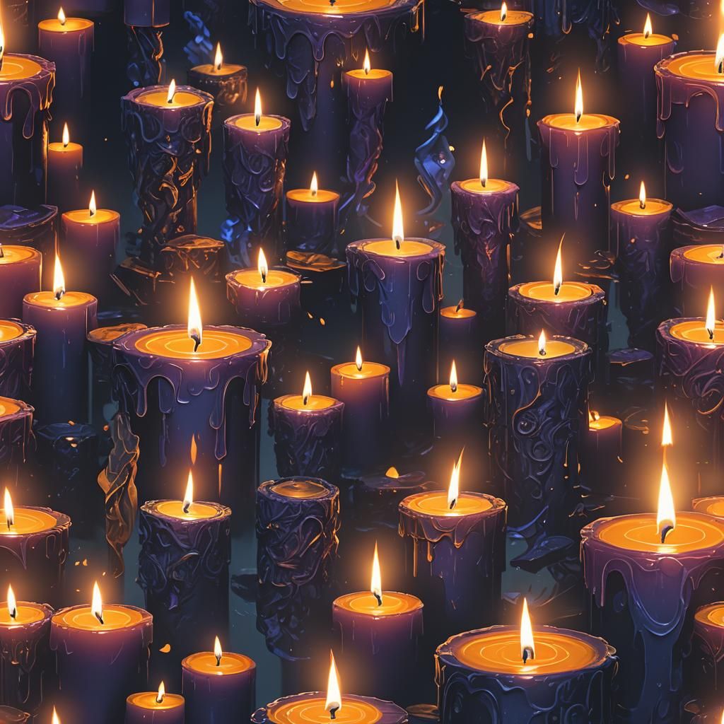Dramatic Lit Candle in the Dark: Concept Art