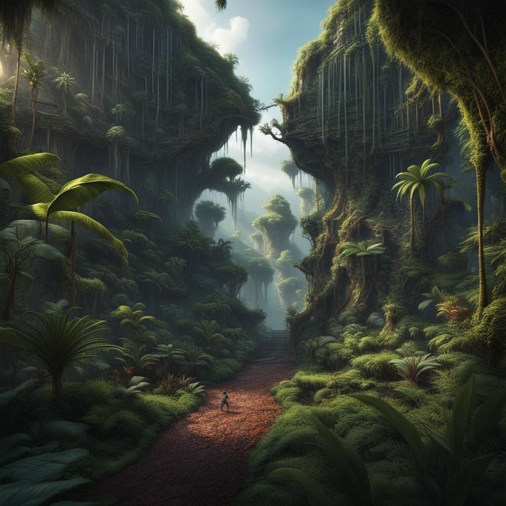 Fantastical Walking Fork in Jungle Concept Art