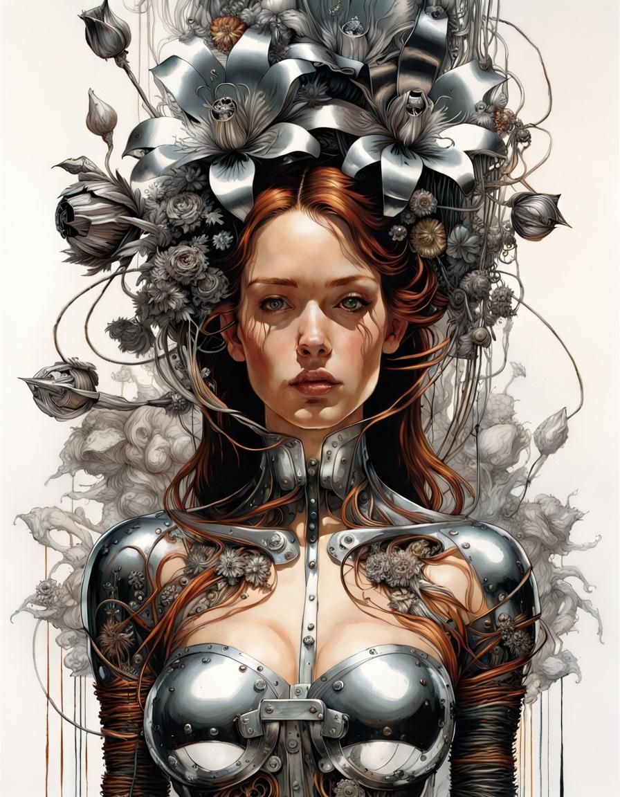 Intricate Metal Flowers in Chrome and Tungsten