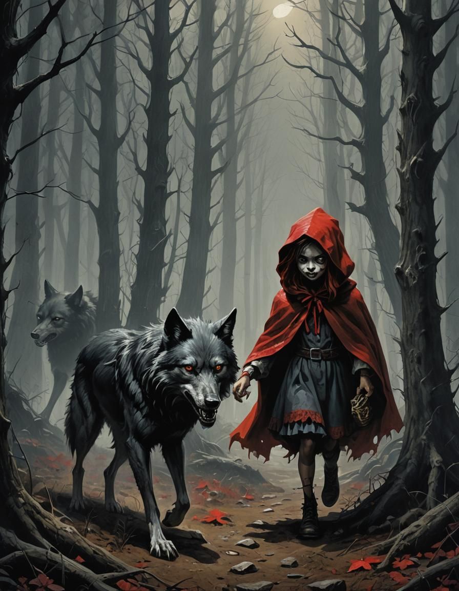 Dark Little Red Riding Hood Fairytale