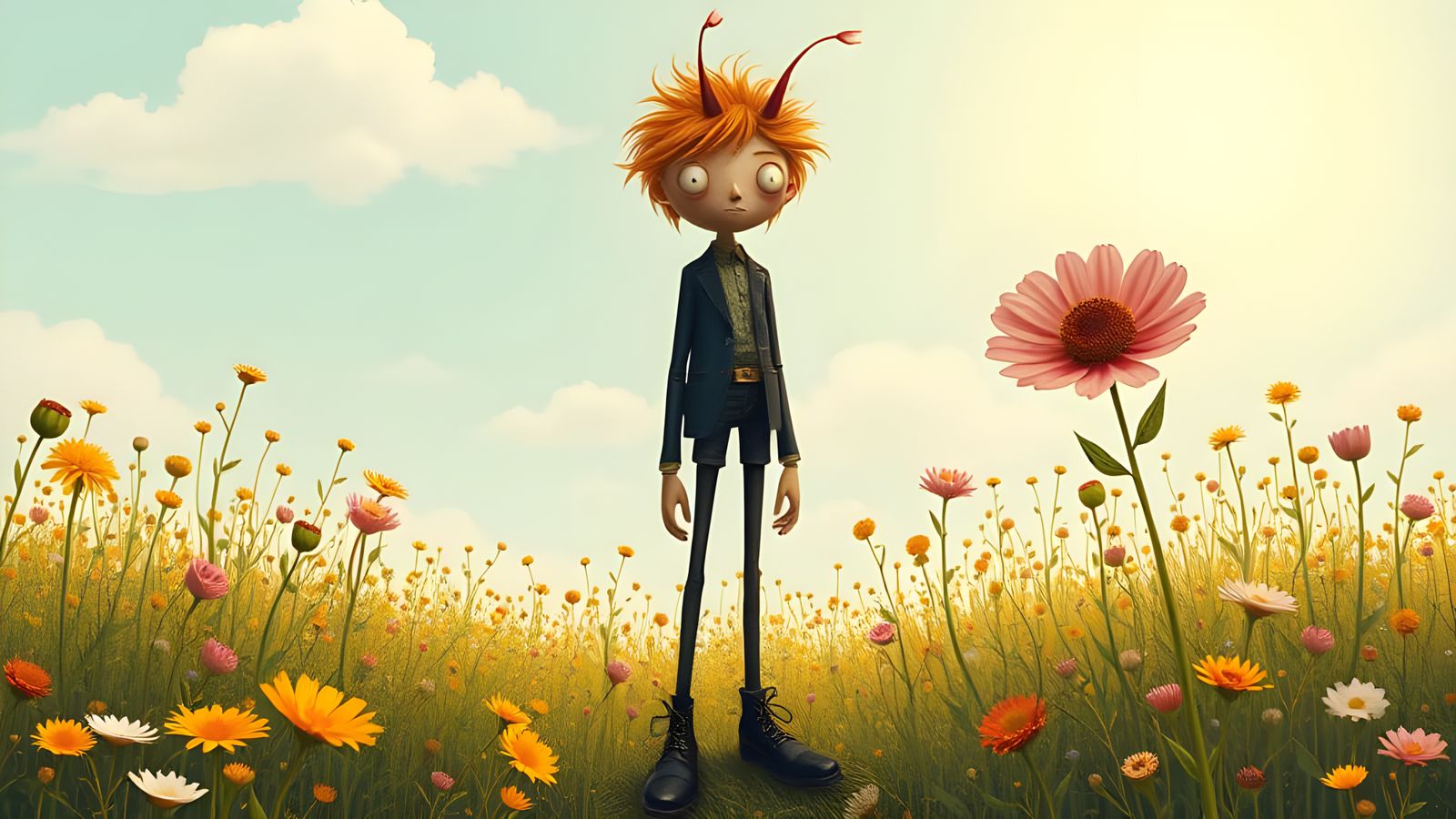 Enchanted Florist in a Sunny Meadow