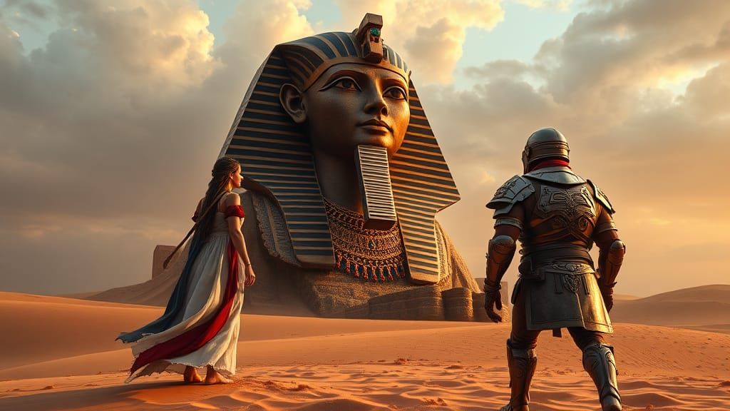 Colossal Pharaoh Statue Emerges from Desert Sands
