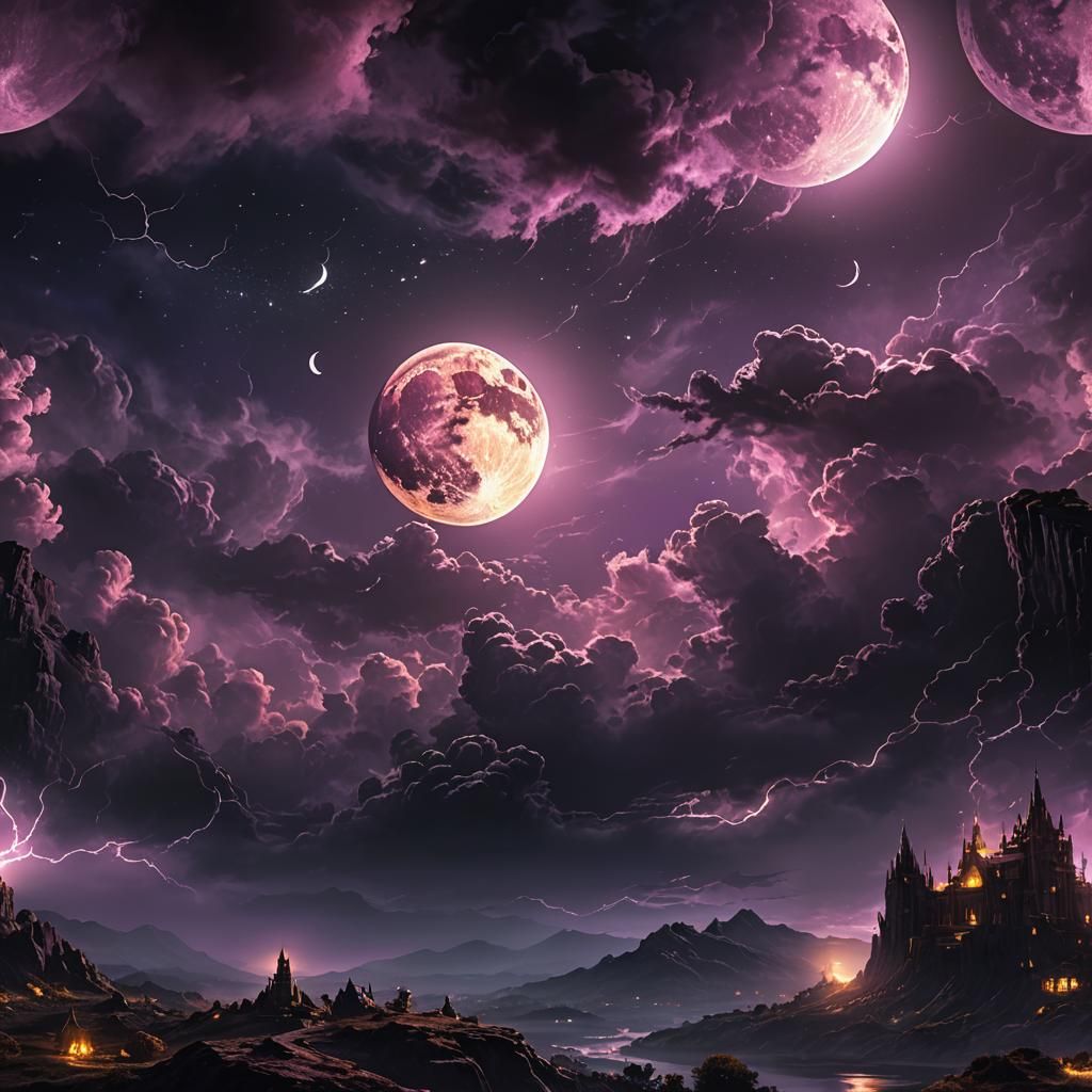 Shining moon in dark skh "a masterpiece, 8k resolution, dark...