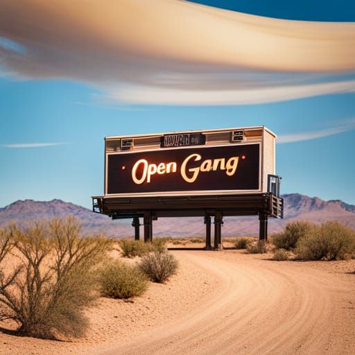 Billboard in Arizona Desert with Text