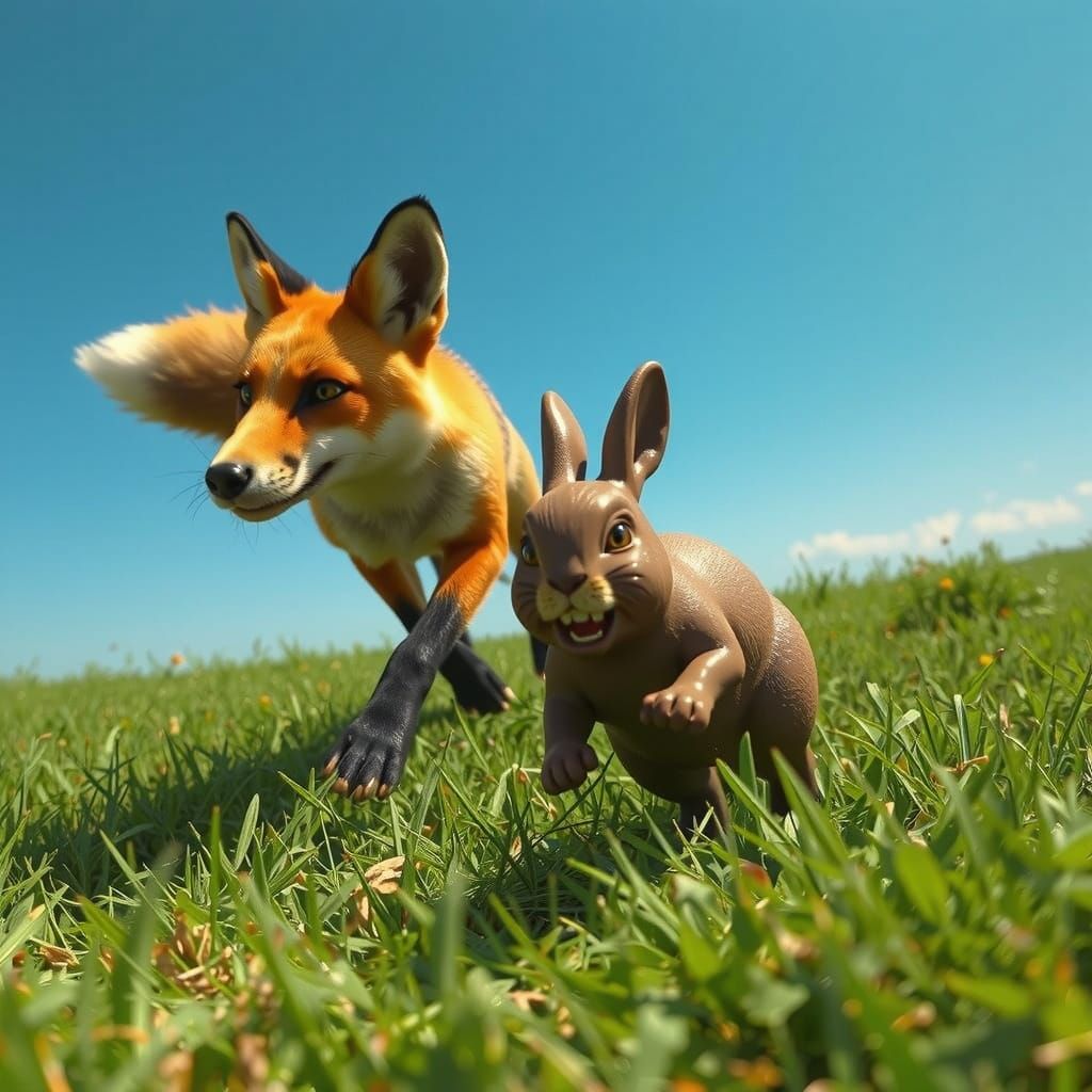 Wild Easter Chase in Vibrant Golden Hour