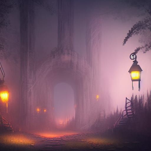 Creepy Mine Shaft with Lanterns in Unreal Engine