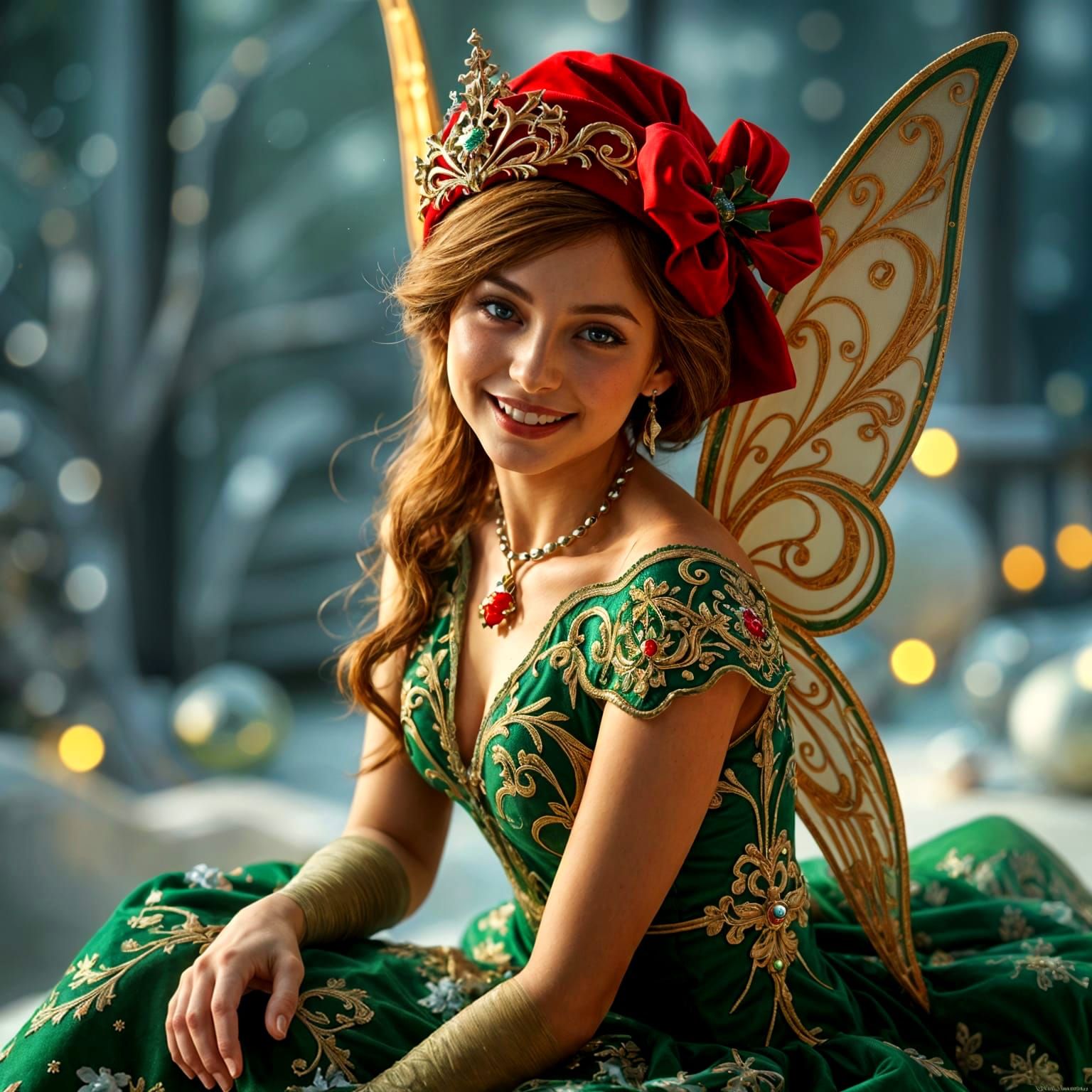 Christmas Fairy in Elegant Victorian Style