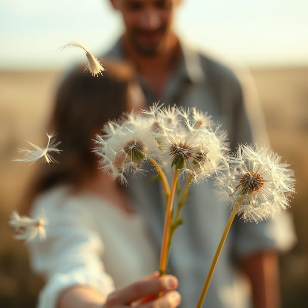 Romantic Dandelion Whispers in Soft Focus