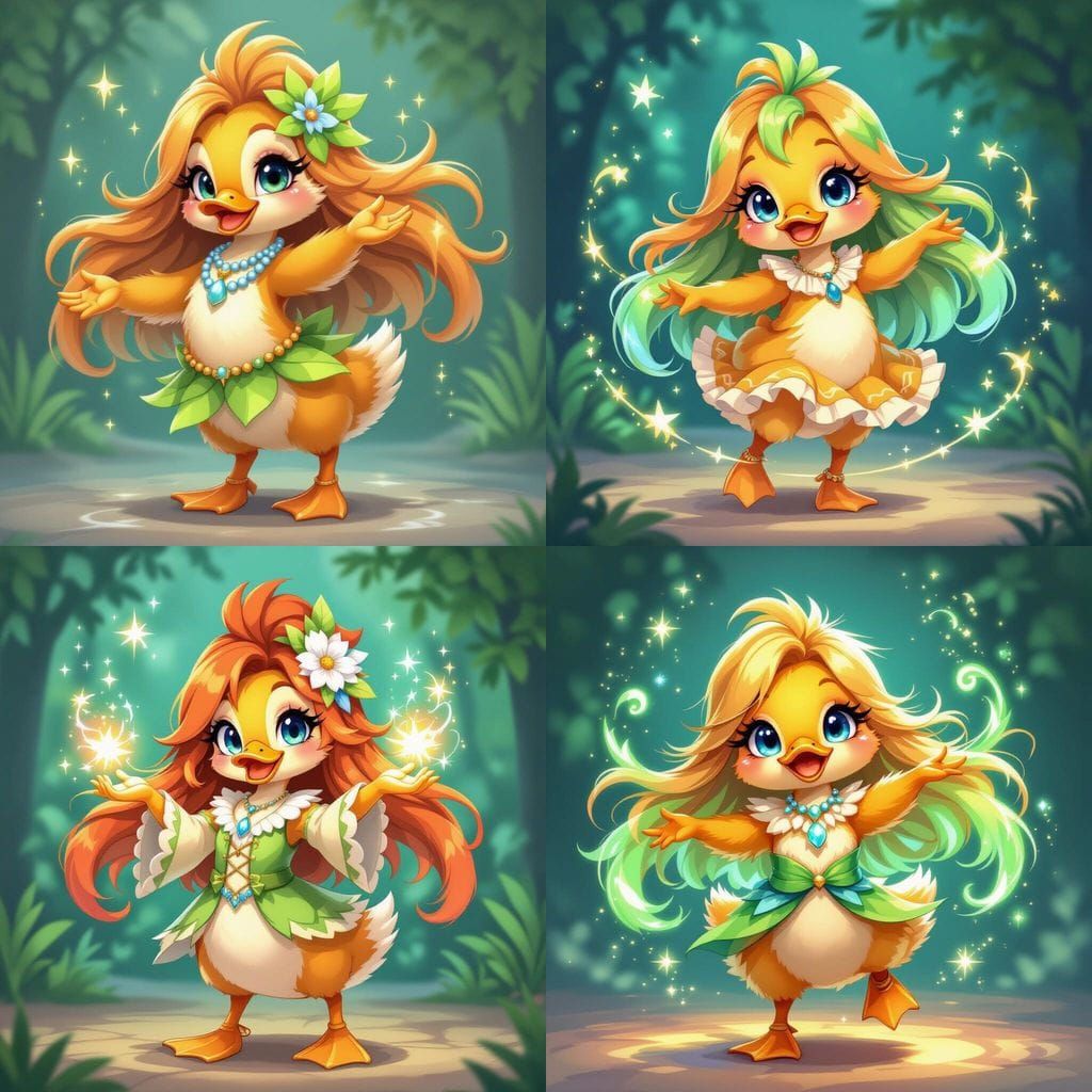 Dancing Duckling Mage with Sapphire Eyes