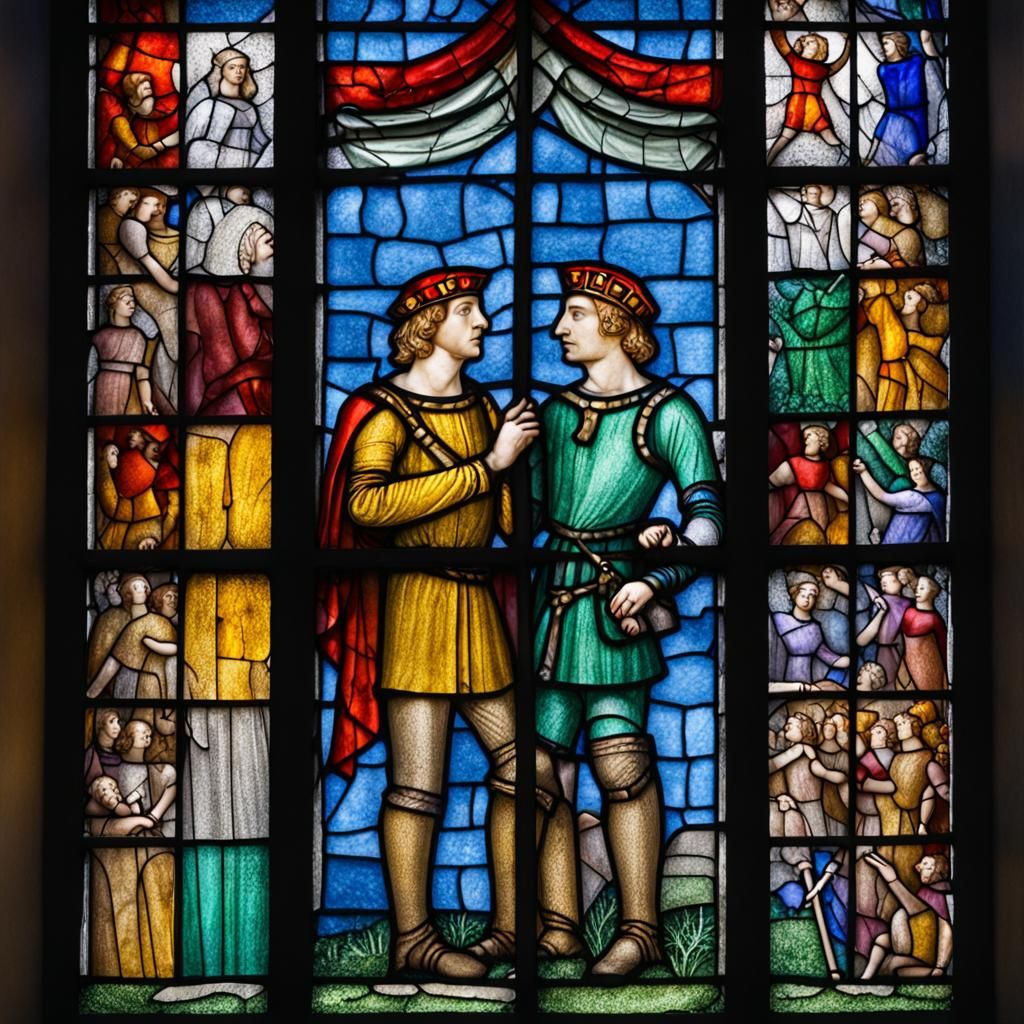 Stained glass gay love