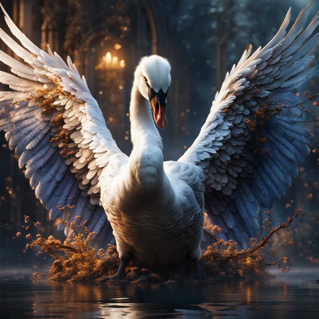 Fantastical Swan with Imperfect Wings