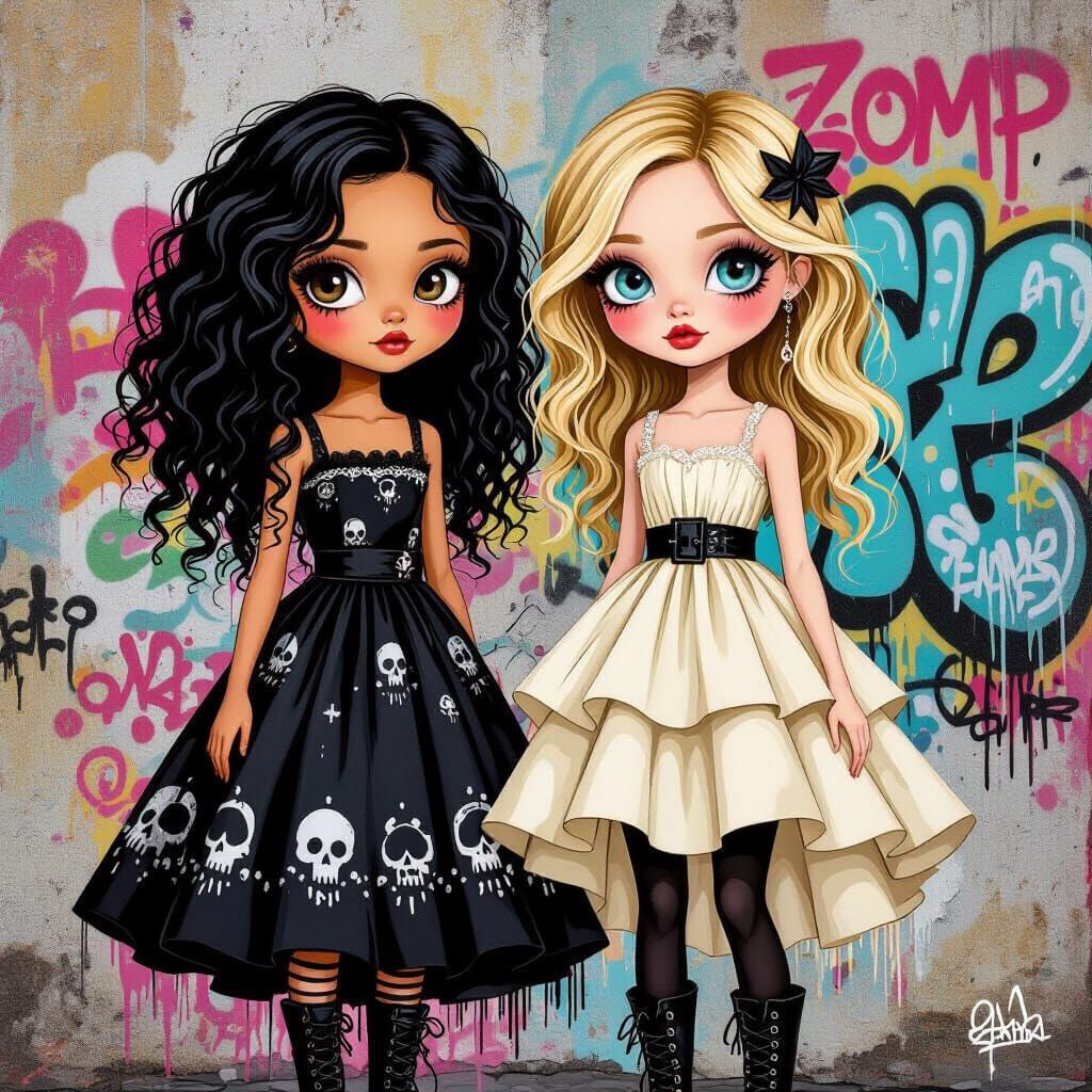 Haunted Teenage Girls Ready for Zombie Prom