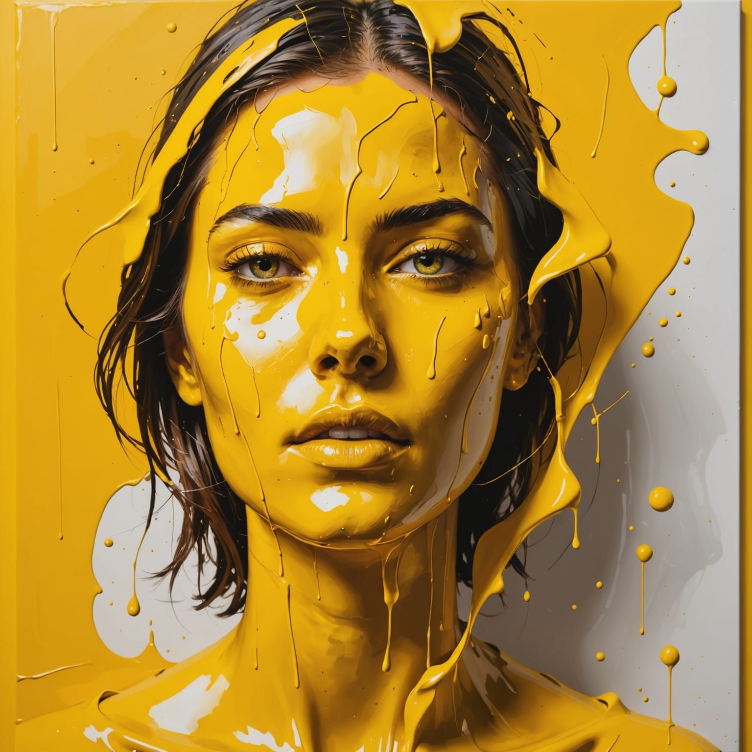 Vibrant Yellow Minimalist Art With Dramatic Lighting