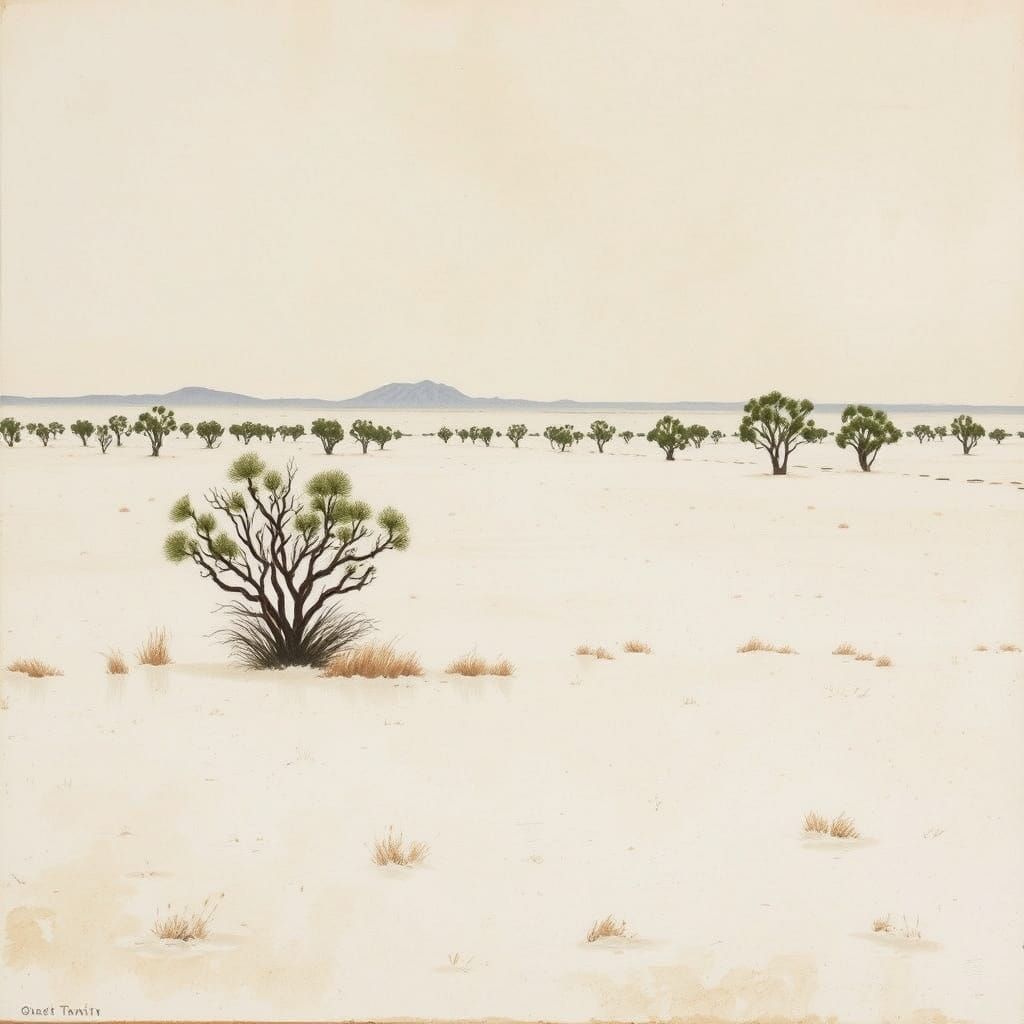 Snowy Plain in Australian Impressionism Style
